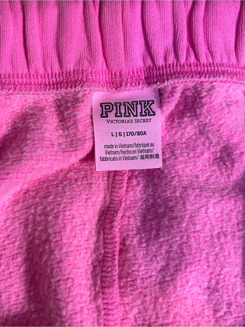 Victoria's Secret PINK Heritage Fleece Boyfriend Shorts Pink/White L - Picture 5 of 5